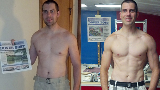 Dave after just 6 weeks on THT as an ectomorph. More muscle and less fat as THT promises.